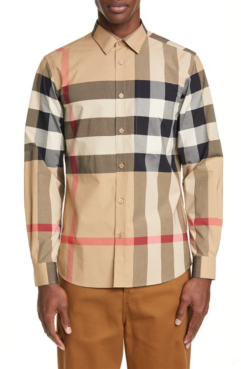 fake mens burberry button up|burberry button down shirt men.